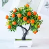 Decoratieve bloemen kunstmatige fruitboom nep oranje simulatie bonsai decor kantoor binnen planten