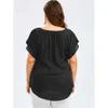 shirts voor vrouwen ontwerper lange mouwen dames trompet mouw korte mouw t-shirt kanten splitsing top grote dames slijtage shirt met korte mouwen 3k3l