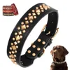 Cool Spiked Studded Leather Dog Collars Adjustable Pitbull Bulldog Big Dog Collar For Small Medium Large Dogs Boxer Labrador 240511