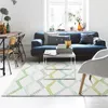 Tapijten Noordige ins groen geel geplaid tapijt woonkamer moderne zachte vloer mat donzige tapijten voor slaapkamer decor huis kind spelen spelen