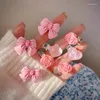 Clips de cheveux Small Bow épingles à cheveux mignons accessoires de casseurs de rose de pêche fille couple Clip de la coiffure douce 5pcs 5pcs