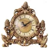 Wristwatches Table Clocks Nordic Style Mechanical Clock Creative Resin Retro Living Room Decoration Bedroom Luxury Desktop Silent Watch