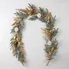 Decorative Flowers Golden Christmas Wreath Rattan Door Half Tree Decorations Pine Cones Wall Hanging Decoration