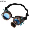 Forniture per feste Steampunk Retro Glasses Maschere e Goggles Gothic Cos Stage Props Personality Anti-Fog Mask Mask Punk Blue Rivet