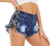 Kvinnors jeans sexiga sommar kvinnor trendiga denim ultra korta spetsar byxor
