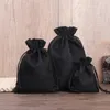 Sacs à provisions 100pcs 7 9cm Sac en lin de file de tirage pour les cadeaux de fête de mariage de la journée de la journée de stockage Personnalisez la pochette personnalisée