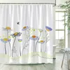 Tende doccia floreali fiori blu pianta astratta arte astratta moderna tessuto in poliestere minimalista per bambini decorazioni tende da bagno con ganci