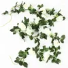 Decorative Flowers DociDaci 2Pcs Artificial White Fake Rose Hanging 2.2M Vines Plants Leaves Artificials Garland Wedding Party Decoration