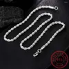 Hangers Sterling Sier 2/3/4mm 16-24 inch touwketting ketting voor mannen Vrouwen mode punk trouwfeest geschenken sieraden