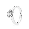 Klusterringar av hög kvalitet 925 Silver Rose Gold Love Knot Charm Fairy Tale Light Heart-Shaped Padlock Ring Original smycken för Ladi 336L