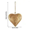 Decorative Figurines Metal Heart Bell Shaped Hanging Rope Wall Mount Iron Ornament 3D Hangings Love Sign With Vintage Antique Finish