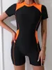 Damskie stroje kąpielowe 2024 Kobiety Slim Swimsuit One Piece Zipper żeńskie kąpki na plaży kąpki kąpki kąpiel