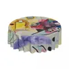 Table Cloth Round Wassily Kandinsky Tablecloth Waterproof Oil-Proof Covers 60 Inch Russian Painting Art