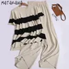 Pantalon de deux pièces pour femmes Matakawa Stripes en tricot sets printemps été vintage lâche conjuntos de pantalones mode décontracté 2 set femmes tenue