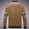 Vestes pour hommes veste en cuir slim moto pU couleurs de couleur collier collier zipper noir moteur moto moteur