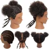 マネキンヘッズアフリカンマネキンヘッド100％人間のヘアトレーニング形状編組人形練習コーンと6インチQ240510