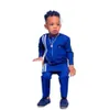 Kaftan Boys sets stevige ronde ronde nek lange mouwen toppen en broekpak outfits Afrikaanse etnische stijl casual 2-delige pak kinderen slijtage 240508