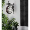 Relógios de parede Relógio de metal de estilo vintage com designs de rolagem preto 16x15 ferro em forma L Mount Fleurs Gifts decoração em casa encantadora charme