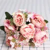 Fleurs décoratives Simulation 7 Fourks Artificial Peony Tea Roses Fake for DIY Home Garden De mariage décoration