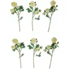 Dekorativa blommor av 6 grädde Ranunculus Artificial Floral Sprays 21 dekoration flickvän vit för dekor bröllop flores secas pequ