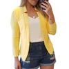 Vestes pour femmes manteau de haute qualité ouverte Blazer Blazer Élégant à manches longues Suit doux pour le travail