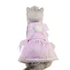 Hundkläder 1 Set Pet Wedding Dress Lace Hem Suspender Camellia Flower Decor Summer Cat Princess