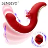 Andere Gesundheit Schönheitspunkte Senssivo 2 in 1 Klitorusvibratoren für Wome 360 Rotation Zungenschubmassaget Massagegeräte weibliche Dildo Vagina Marbator Erwachsener Spielzeug T240510