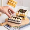 Coppe usa e getta cannucce 10pcs di alta qualità Tiramisu confezione da imballaggio trasparente Milco di soia Mousse Melaleuca Cake Small Square