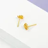 Boucles d'oreilles cerceaux Lu luxe Luxury 24k Heart plaqué d'or pour les femmes à cinq points d'oreille étoile Femme Resell