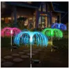 2023 New Jellyfish Christmas Garden Decoration Courtyard Solar Buntes Feuerwerk Lampe