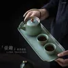 Tee Tabletts Keramikschale Trockenbrauen kleiner Tisch Japanischer Stil Retro Kreativität Haushalt Obst Tea Küche Ess