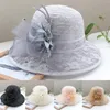 Cappelli larghi cappelli da bagno cappello da bagno femminile in pizzo in pizzo fiore top tonalità estate pieghevole blocco solare bacino da sole esterno grande bordo femminile da donna cowboy