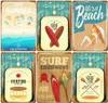 Summer Beach Poster Vintage Metal Painting 2023 Tin Sign Miami Surf Club Art Painting Stickers Wall Decor for Pub Bar Seasides Out7099435