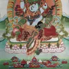 Tapissries tibet tibetansk tyg silkgrön jambhala rikedom gud thangka väggmålning vägg hängande för heminredning tapestry meditation