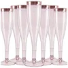 Wegwerpbekers rietjes 48 plastic champagne fluiten glas voor bruiloftsfeestjes feestjes of andere gelegenheden