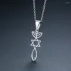 Colliers pendants femelles Messianic Sign Charm Collier Star of David Women Menorah Fish for Gift