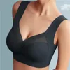 Yoga Outfit Women Seamless Bras Plus Size Sports Bra Push Up Ice Silk Comfortable Woman Underwear Brassiere Fitness Sleep Vest Bralette