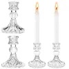 Ljusstakar Crystal Glass Holder Stick Dinner Valentine's Day Romantic Table Candlelight Ornament Candlestick Wedding Decor