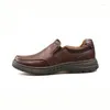 Chaussures décontractées Men Slip on Shoe Black Brown Mandis pour hommes en cuir en cuir Male Fashion Walking