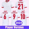 2024 Polands Chiffre de football des joueurs pour hommes Lewandowski Zielinski Swiderski Grosicki Frankowski Zalewski Piatek Home Football Shirts