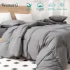 Goose Feather Down Comforter King Size750 Fill Power1200TC100% Organic Cotton FabricAll Season Grey Duvet 8 Corner Tabs 240506