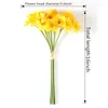 Flores decorativas Daffodil Artificial 16 polegadas Narcissus Spring Flower Fake Silk arranjo para decoração de casamento em casa