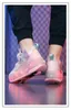 Kinderen twee meisjes wielen lichtgevende gloeiende sneakers hakken roze led licht rollen skate schoenen kinderen led schoenen USB opladen 240507