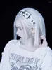 ヘアクリップヘッドドレス女性の手作り模倣レザーリベットプリーツリングボウヘッドバンドブラックホワイトファッションオールマッチデコレーション