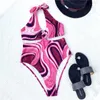 Costumi da bagno femminile sexy stampato colorato da donna da donna un pezzo da nuoto femminile da bagno ad alta costume da bagno con la schiena monokini k3157