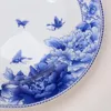 Plates Jingdezhen Ceramic 6 Inch/ 8/10 Inch Bone China Tableware Ish Rice Dishes Blue And White Porcelain Household Dinner Plate