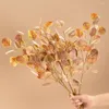 Decorative Flowers Artificial Apple Leaves Dried Plant Autumn Green Wedding Table Livingroom Garden Decoration Party Display Leaf