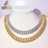 Echte 12 mm Iced Out Gold Moissanite Diamond Cuban Neck Chain Designs voor mannen die matchen met hanger