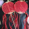 Dekorative Figuren aqumotische chinesische Fan Tuanfan Kreisende Schönheit Quasten Fans mondförmiger 1pc Hanfu Accessoires Alte Kleidung für Mädchen