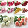 Rose Silk Wedding Artificial Floral Decor Bouquet Home Party Design Fleurs 0112